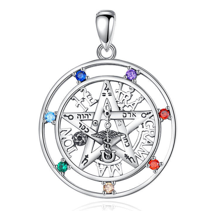 7สี-chakra-tetragramaton-สร้อยคอ-eudora-925เงินสเตอร์ลิง-pentagram-amulet-จี้-guardian-star-ผู้ชายผู้หญิงเครื่องประดับ