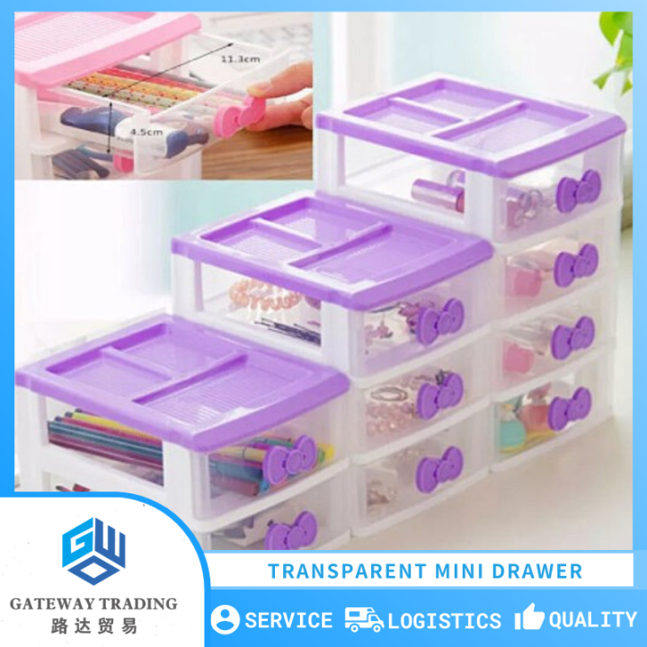 drawer cosmetics organizer clear storage drawers 3/4 Layers Transparent  Desktop