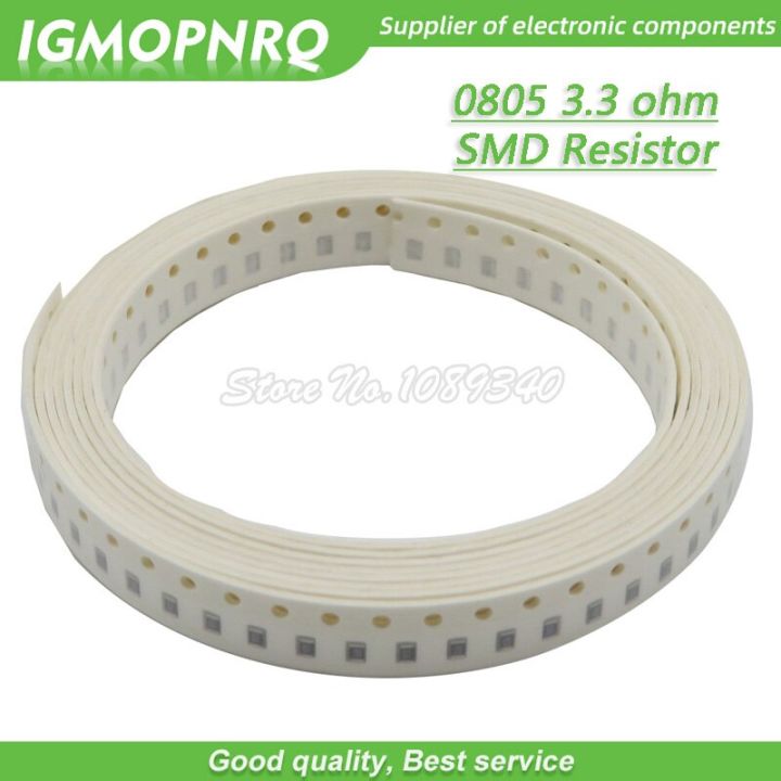 300pcs 0805 SMD Resistor 3.3 ohm Chip Resistor 1/8W 3.3R 3R3 ohms 0805 3.3R