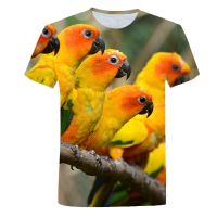 2023 NewParrot พิมพ์ Tshirt Hip Hop Tee Bird สัตว์3D Unisex เสื้อยืด Cool Street ขนาดใหญ่5XL T เสื้อลำลองผู้ชายเสื้อผ้า