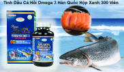 Dầu Cá Hồi Omega 3 Hàn Quốc Hộp Vip Xanh 300 Viên tăng cường trí nhớ