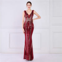 Evening dress womens new banquet Sequin fishtail prom party dress long gown formal birthday dress wedding dress