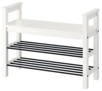 HEMNES Bench with shoe storage, white, 85x32 cm (เฮมเนส ชั้นวางรองเท้าพร้อมที่นั่ง, ขาว, 85x32 ซม.)