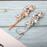 【CW】 1 Fashion Rhinestone Hairpin Gold Sliver Color Hair Clip Barrettes Jewelry Styling Accessories