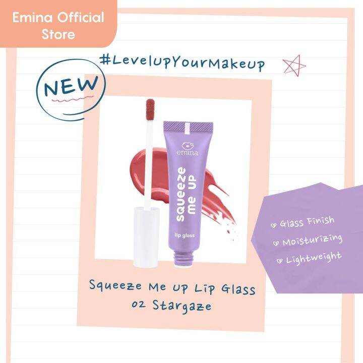 EMINA SQUEEZE ME UP SERIES EMINA LIP GLASS LIP MATTE BROWCARA MASCARA