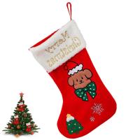 Christmas Gift Stocking Merry Christmas Cute Dog Stockings Green And Red Fireplace Tree Decorations Hanging Ornament For Socks Tights