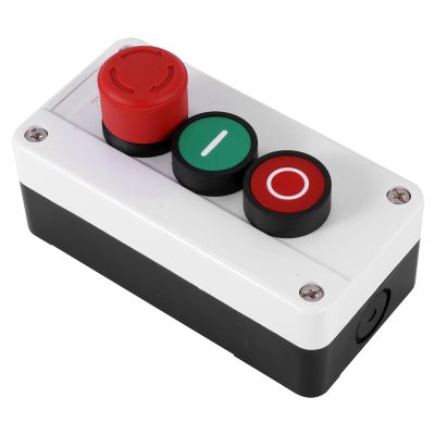 NC Emergency Stop NO Red Green Momentary Push Button Switch Station 600V 10A