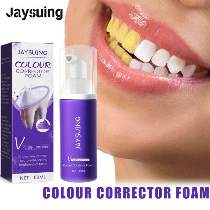 Jaysuing Purple Corrector Toothpaste Teeth Whitening Corrector Sensitive Tooth Care Oral 