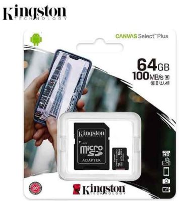 KINGSTON Ultra microSDXC UHS-I Class10 ความจุ 64GB (SDSQUNR-064G-GN3MN, Micro SD) ความเร็ว 100MB/s