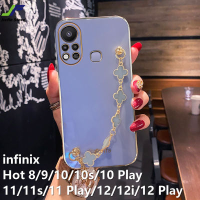JieFie เคสโทรศัพท์ Infinix Hot 10 / 10S / 10 Play / 11 / 11S / 11 Play / 12 / 12 Play / 8 / 9 / 9 Play แฟชั่น Chrome-Plated TPU Soft Cover สร้อยข้อมือเคสโทรศัพท์โทรศัพท์