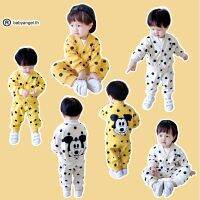 Newborn Cartoon Dot Long Sleeve Cardigan Coat+Pants Set Baby Kids Clothes Bundles