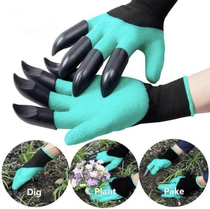 4-8-hand-claw-digging-rubber-gloves-gardening-planting-durable-labor-protection-weeding