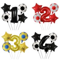 5pcs Football Soccer Theme Party Balloons 30 Number Helium Balloon Kids 1 2 3 4 5 6 7 8 9 Year Birthday Party Decoration Toys