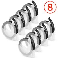 □▦✷ 8PK Black Label for Dymo 3D Embossing 9mm Label Tape Ribbon Comaptible for Dymo 12965 Labeling Machine Motex E101 Label Printer