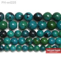 Natural Stone Chrysocolla Round Loose Beads 15 Strand 4 6 8 10 12 14MM Pick Size For Jewelry Making