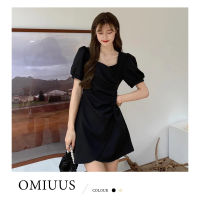 [OMIUUS] เสื้อผ้า กระโปรงสำหรับผู้หญิงสไตล์เกาหลีสไตล์เกาหลีซอกหวานพัฟแขนผิดปกติลดอายุเสื้อผ้า | กระโปรงสไตล์เกาหลี | กระโปรงสตรีออกแบบ