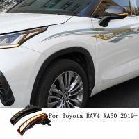 LED แบบไดนามิกเลี้ยวไฟสำหรับโตโยต้า RAV4 XA50 2019 2020 2021แทนที่กระจกมองหลังโคมไฟกระจกมองข้างลำดับแสง