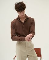 The Rimm Bkk Long Sleeve Polo Shirts Brown- เสื้อโปโลแขนยาว สีน้ำตาล