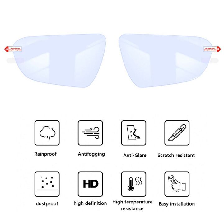 1คู่กันน้ำกันหมอกมุมมองรถยนต์ขนาดใหญ่กระจกมองข้างมองหลังฟิล์มป้องกันสำหรับเทสลารุ่น3อุปกรณ์เสริมรถยนต์