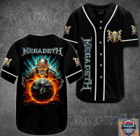 (in stock) Hot! New "MEGADETH" Metal Rock Band Baseball Jersey Size S To 5XL (free nick name and logo)