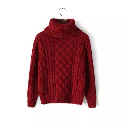 Womens Turtleneck Pullover  Autumn Sweaters Women Casual Knitted O-Neck Striped Femme Women Sweaters