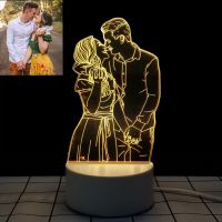 Customized 3D Photo Acrylic Board Night Light Custom USB Table Lamp LED Night Light Birthday Gift