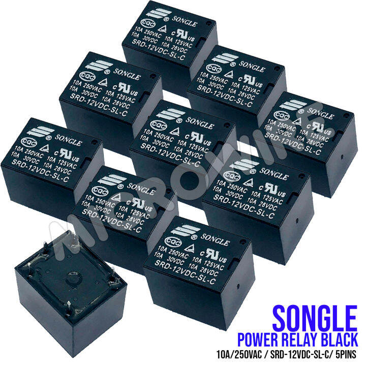 10PCS 12V DC Power Relay Black 5 Pins Heavy Duty Lazada PH