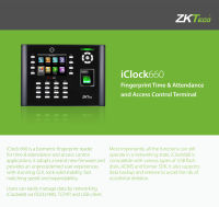 ZKTECO iClock660 เครื่องสแกนลายนิ้วมือเพื่อบันทึกเวลา สำหรับพนักงานจำนวนมาก (8,000 ลายนิ้วมือ)