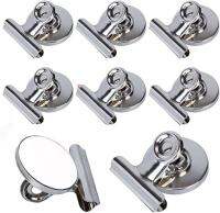 【jw】✟  6 pcs 31mm Metal Round Magnetic Fridge Wall Magnets Recipes Note Card Message Clamp Holder Office Materials