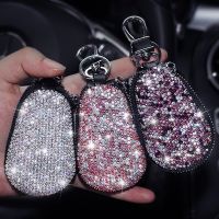 ⊙✣❒ Crystal Diamond Lady Key Wallet Bag Women PU Leather Solid Key Chain Crystal Rhinestone Car Key Case Bag Girls Women