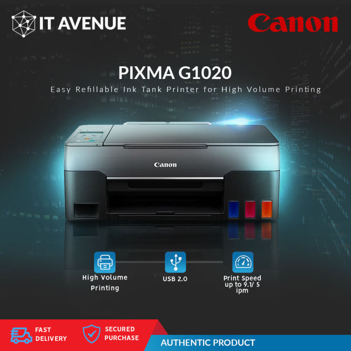 Canon Pixma G1020 Easy Refillable Ink Tank Printer For High Volume Printing Lazada Ph 5281