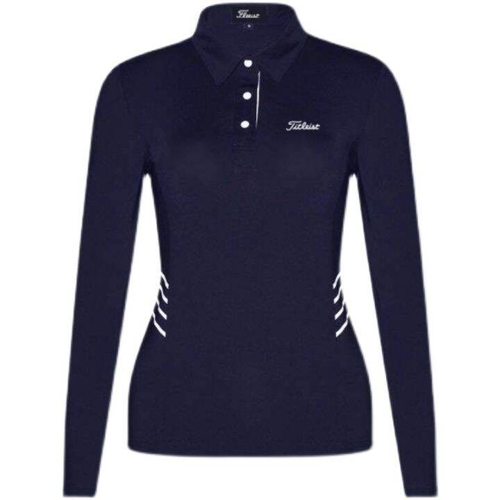 new-golf-clothing-womens-long-sleeved-t-shirt-golf-clothing-slim-polo-shirt-breathable-top-odyssey-callaway1-taylormade1-descennte-southcape-master-bunny๑