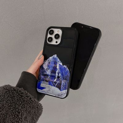「Enjoy electronic」 Fashion Down Jacket Iceberg Pattern Phone Case For iPhone 14 13 11 12 Pro Max X XR XS Max Shell Winter Soft Cover