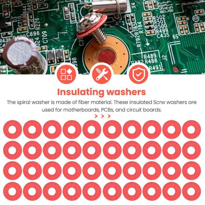 100PCS Red Motherboard Screw Insulating Fiber Washers Lazada