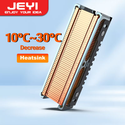 JEYI M.2 2280 SSD ฮีทซิงค์ประสิทธิภาพสูงครีบทองแดงพร้อมอ่างความร้อนพาสซีฟเคสมือถืออะลูมิเนียม-ครีบ50ชิ้นแบบเย็น-401 W /Mk