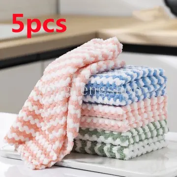 coral fleece dishcloths super absorbent scouring pads wet and dry kitchen  cleaning towels kitchen cleaning rags