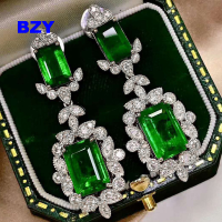 BZY เกาหลีสีเขียวสแควร์คริสตัลหินวางต่างหูสำหรับผู้หญิงอินเทรนด์ Rhinestone เรขาคณิตห้อยต่างหู P Endientes เครื่องประดับแฟชั่น