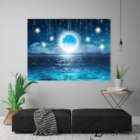 Dramatic Sky Canvas Painting - Moon On The Lake โปสเตอร์และภาพพิมพ์ภาพผนังศิลปะ-เหมาะสำหรับห้องนอนห้องนั่งเล่นและตกแต่งบ้าน-ไม่รวมกรอบ