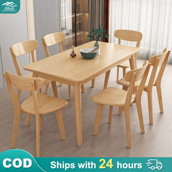 Solid Wood Dining Table Nordic StyleTable And Chair Combination Simple