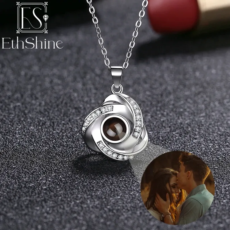 Mother Child Photo Projection Necklace in 925 Silver – Admire Jewelry