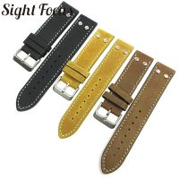 Watchband for Hamilton Aviation Khaki Field 20mm 22mm Crazy Horse Leather Strap Belt Watch Bands for Breitling Omega Watch Pilot