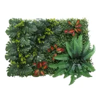 Artificial Grass DIY Miniature Lawn, Garden Ornament, Red Leaves