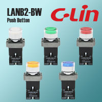 LANB2-BW พุทบัสตอนสวิทช์ มีไฟโชว์  Push Button 22mm.ไฟ 24VAC/DC กับ 220VAC/DC "C-LIN"