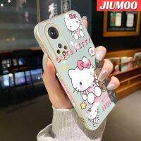 JIUMOO เคสเคสสำหรับ Honor 50 70 5G Magic 4 Pro เคสมือถือดีไซน์ใหม่สี่เหลี่ยมลายการ์ตูนคิตตี้น่ารักเคสบางลวดลายชุบเคสฝาปิดเลนส์กันกระแทกกล้องนุ่ม