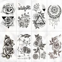 New Waterproof Temporary Tattoo sticker old school rose pattern tattoo Water Transfer tattoo flash tattoo Stickers