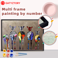 GATYZTORY ภายในภาพวาดสีน้ำมันโดยตัวเลขที่มีหลายกรอบอลูมิเนียมชุดบทคัดย่อกวางผ้าใบวาดภาพตกแต่งบ้านของขวัญ