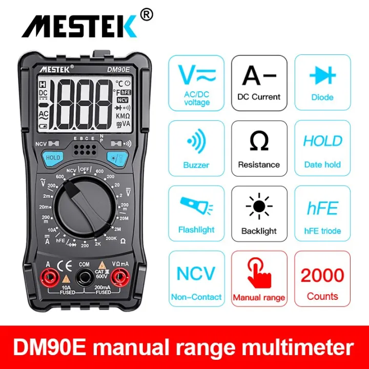 MESTEK DM90A Mini Multimeters Digital Multimeter Auto Range Tester ...