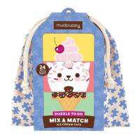 จิ๊กซอว์ mix &amp; match แบบพกพา ลายไอศกรีมแมวน้อย