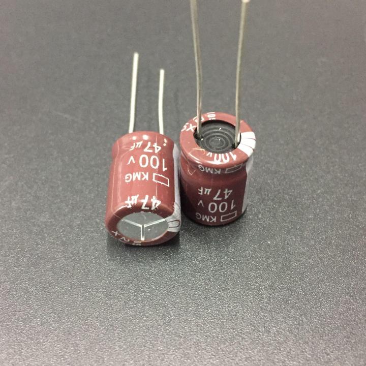 10pcs-47uf-100v-nippon-chemi-con-ncc-kmg-series-10x13mm-100v47uf-aluminum-electrolytic-capacitor