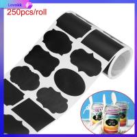 LOVOKK 250pcs/roll ครัว เครื่องเทศ ขวดแยม ป้ายกระดานดำ แท็กขวด ปากกามาร์กเกอร์ สติ๊กเกอร์ฉลาก